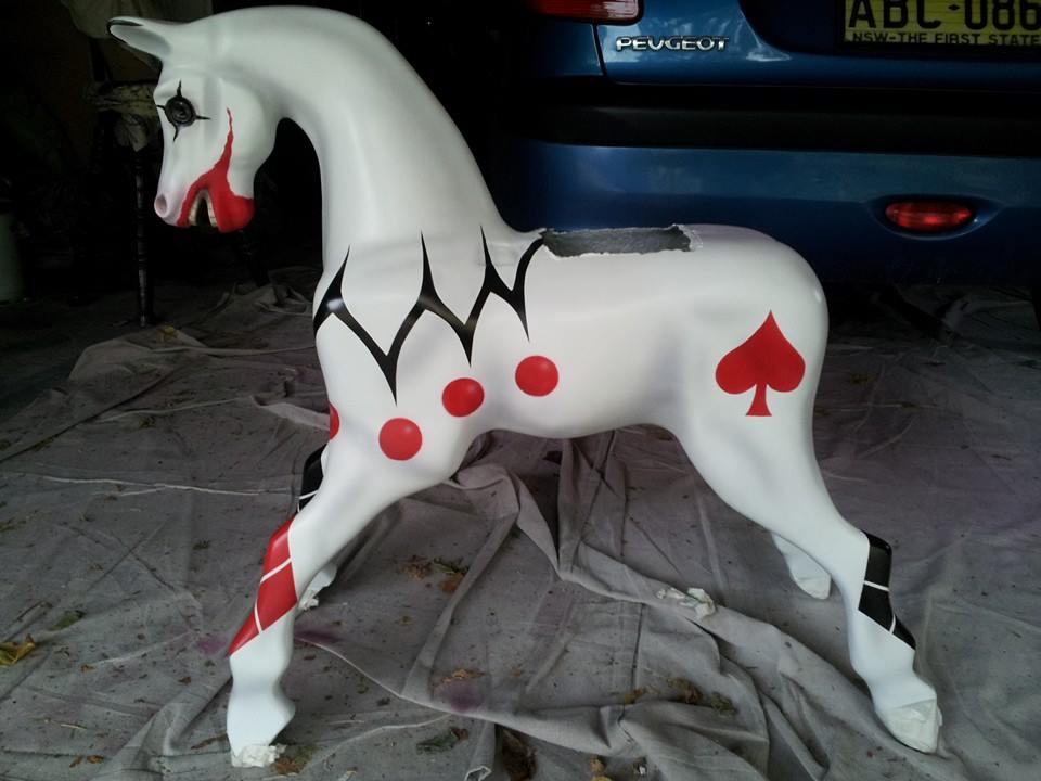 The Joker rocking horse (unfinished,other side)