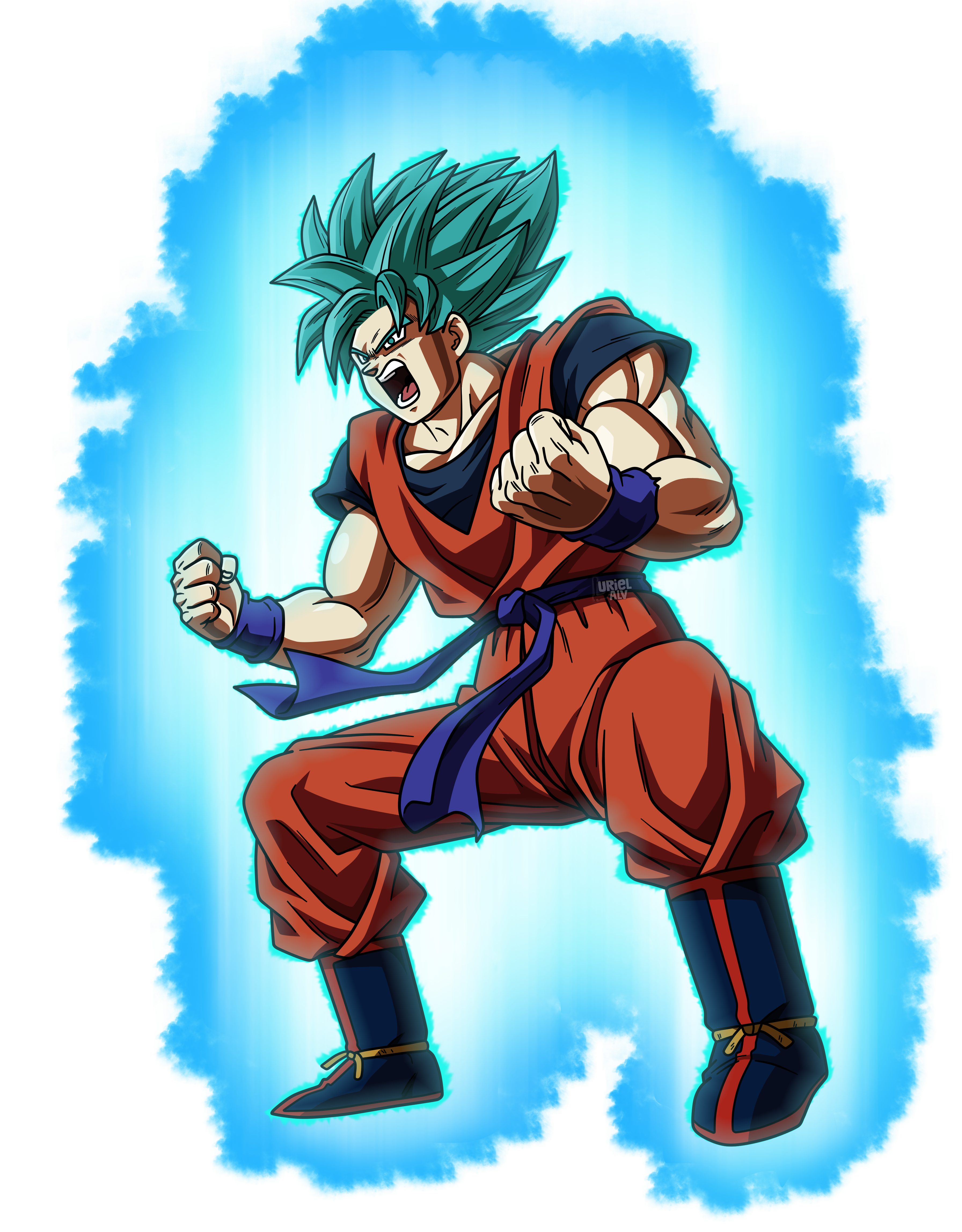 Universal Super Saiyan Blue Goku w/ Aura by BlackFlim on DeviantArt