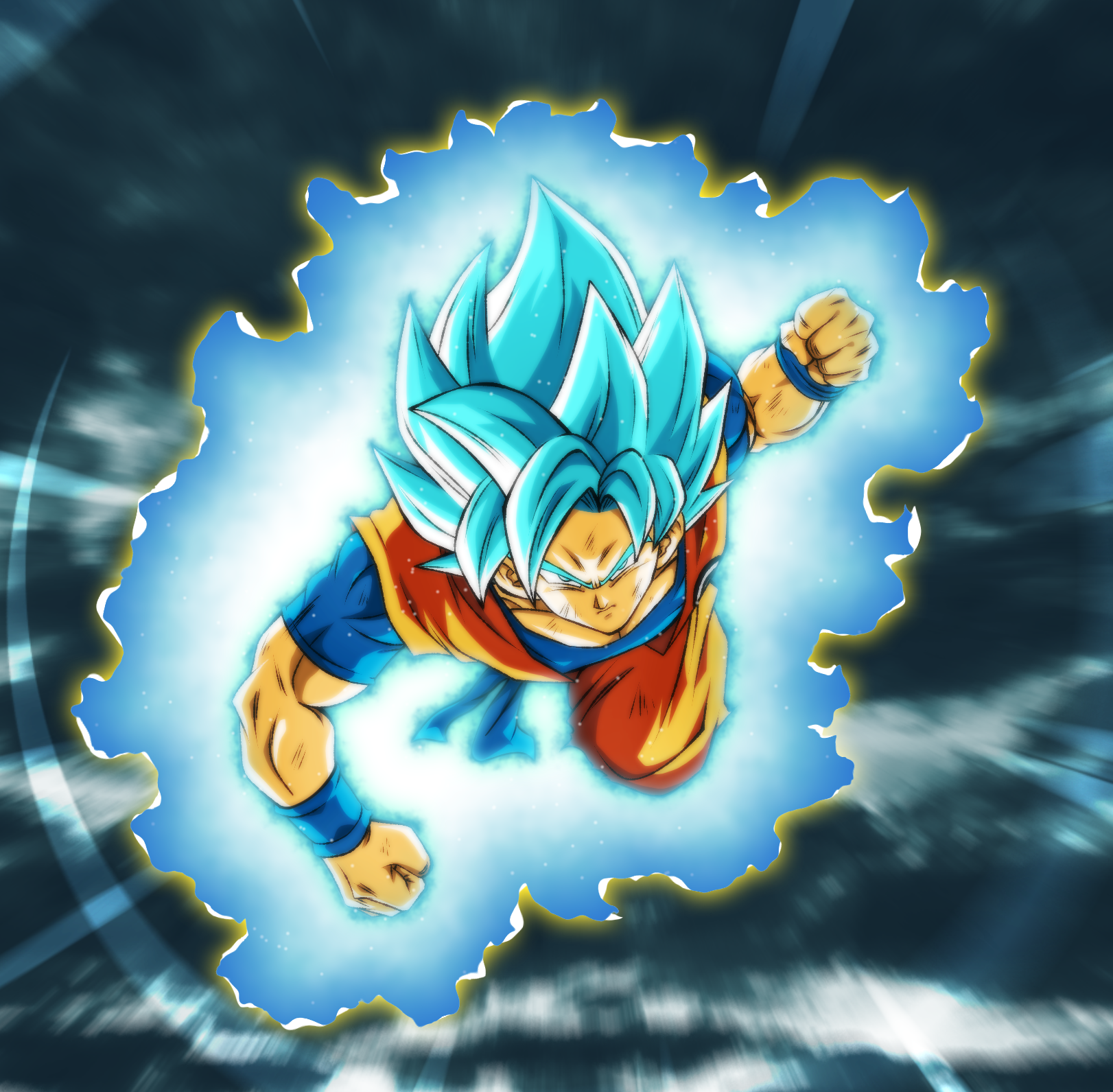 Universal Super Saiyan Blue Goku w/ Aura by BlackFlim on DeviantArt