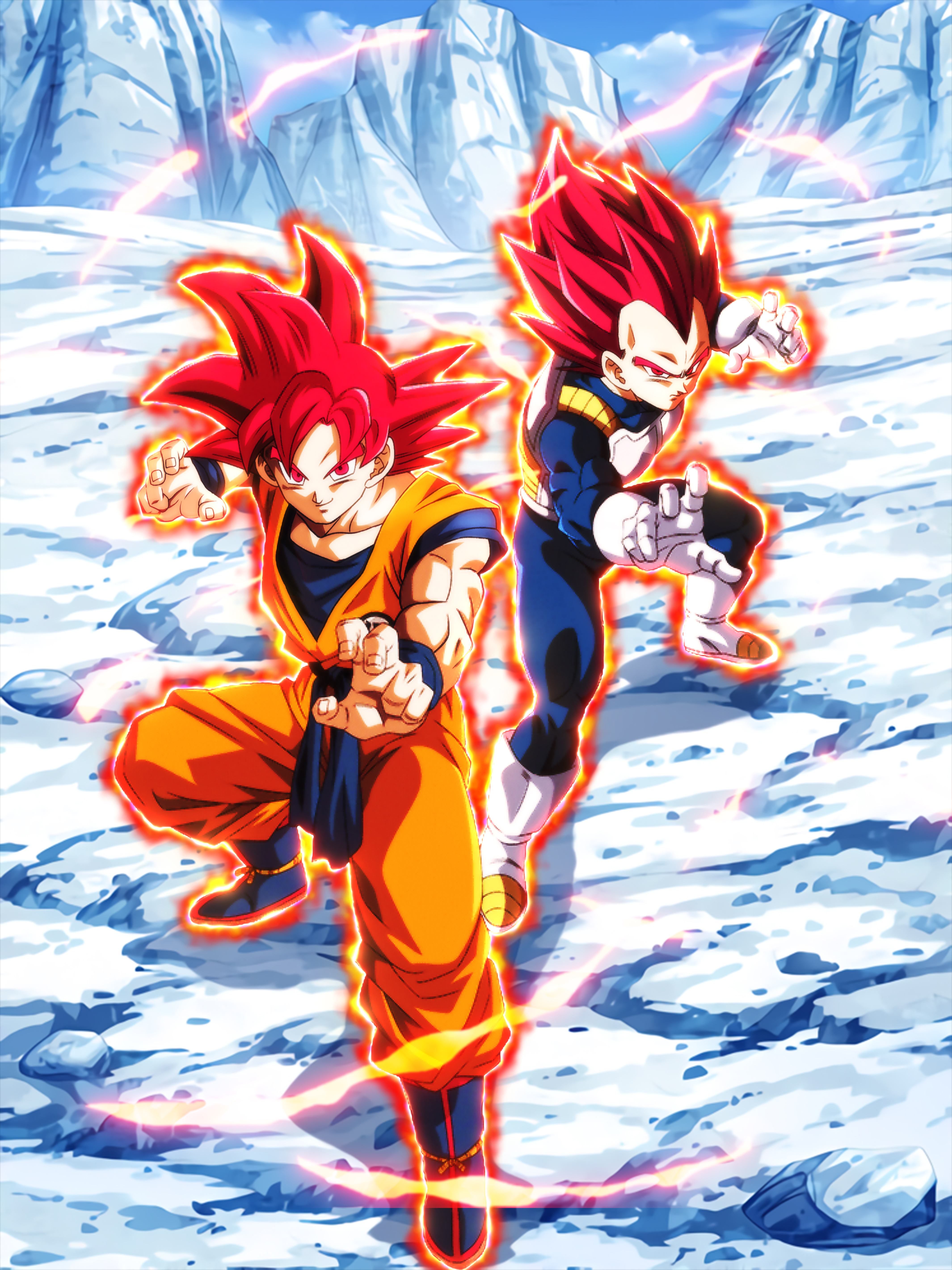 Goku and Vegeta SSJ God SSJ