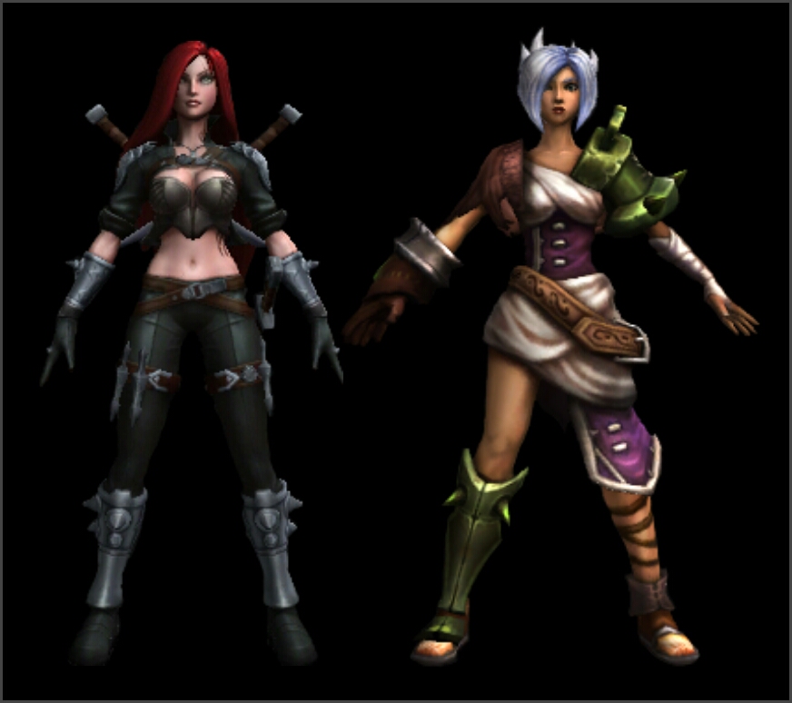 riven, katarina, morgana, cassiopeia, and redeemed riven (league of  legends) drawn by beancurd and yuki_sasame