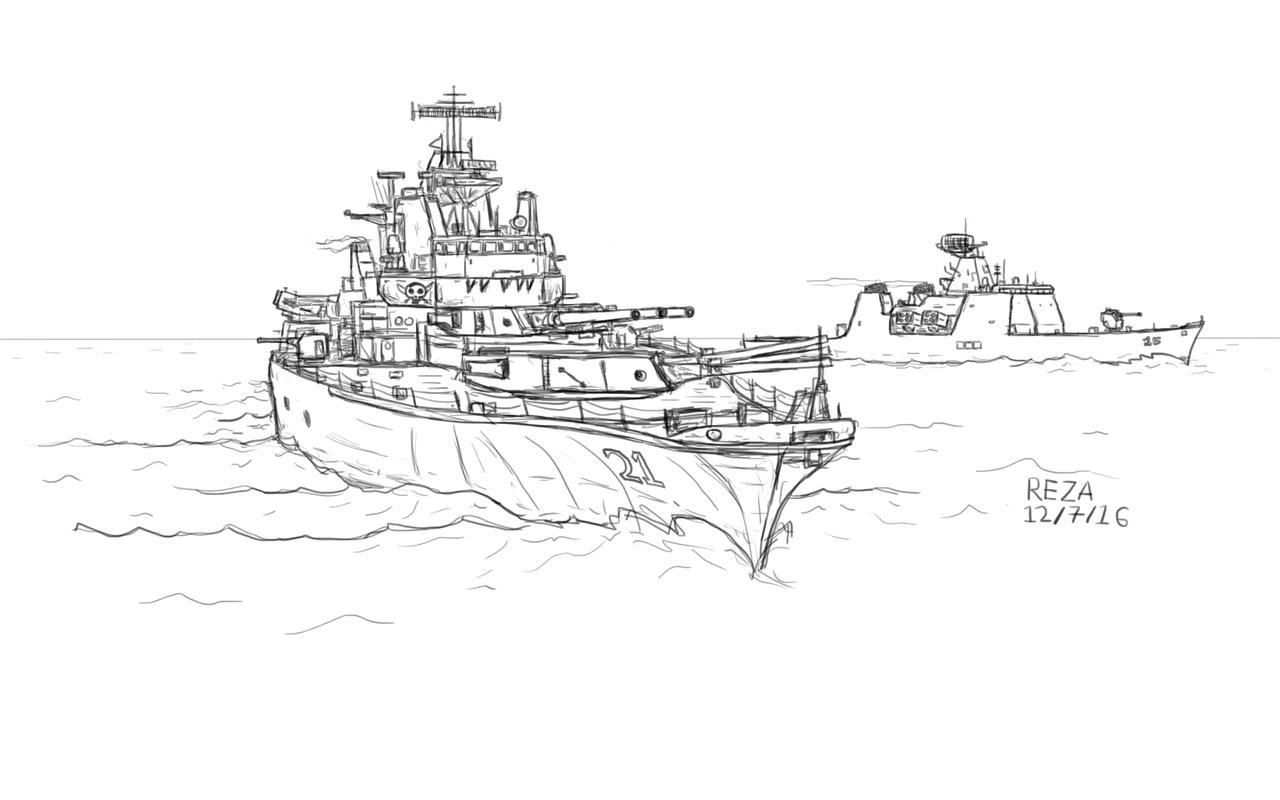 Drisahkti class heavy cruiser with Bunaken class