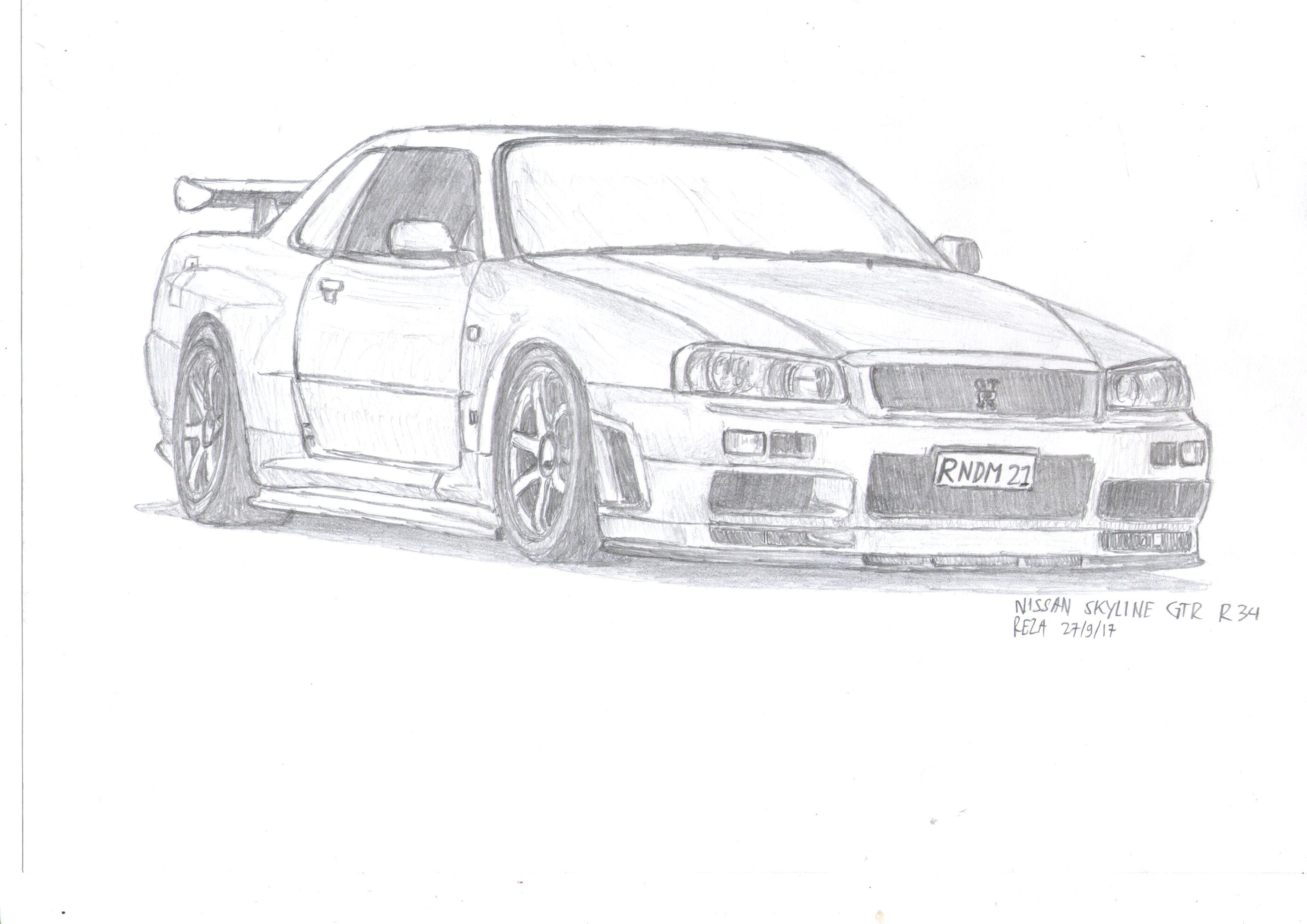 Pencil Nissan Skyline Gtr R34 Drawing