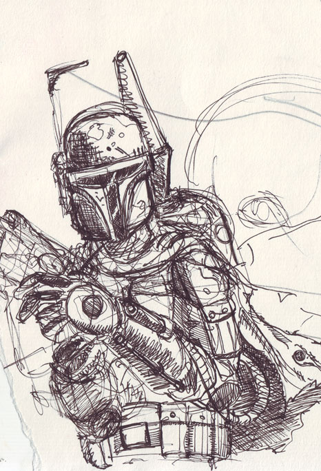 boba fett sketch