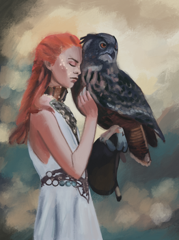 Girl and an owl
