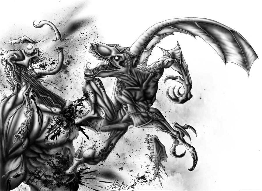 Zombie Raptor Deviantart Raptor vs Zombie by AustenMengler on DeviantArt