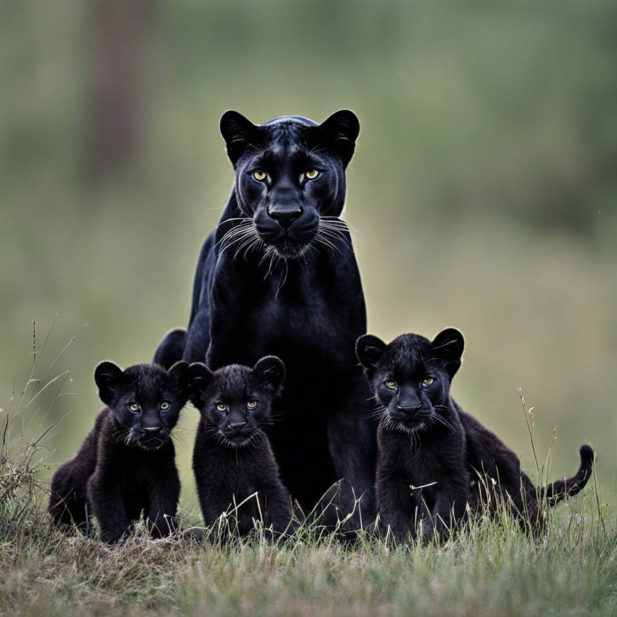 Black Panther With Baby Cubs By LadyWicca1955 On DeviantArt black-panther-with-baby-cubs-by-ladywicca1955-on-deviantart