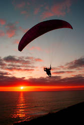 sunset paragliding