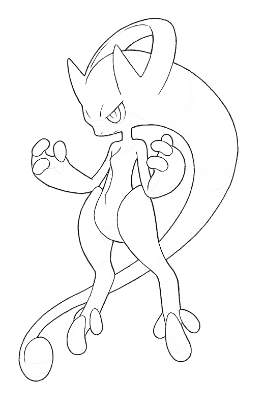 Mega Mewtwo Y Pokemon Drawing by Fumio - Pixels