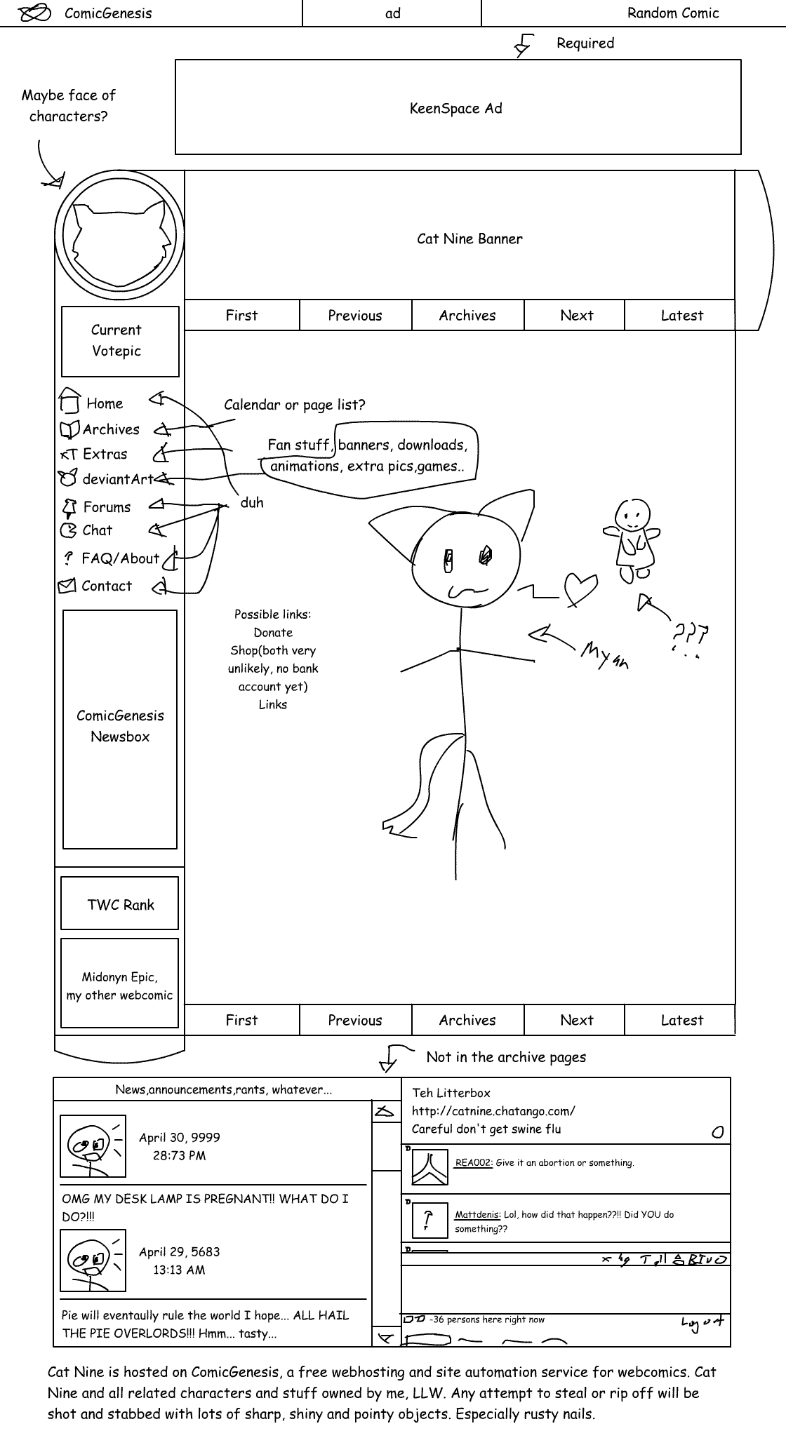 Cat Nine site sketch