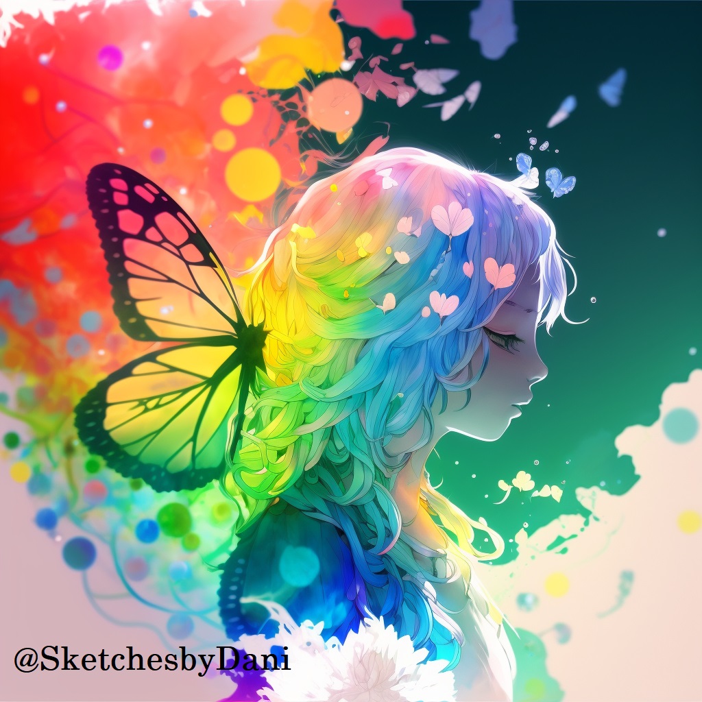 beautiful colorful rainbow anime illustrati by SketchesbyDani on DeviantArt