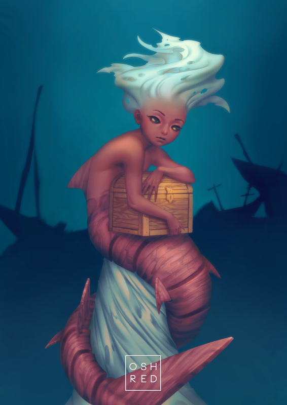 Deviantart Ghost Merman Ship Ghost Mermaid by oshRED on DeviantArt