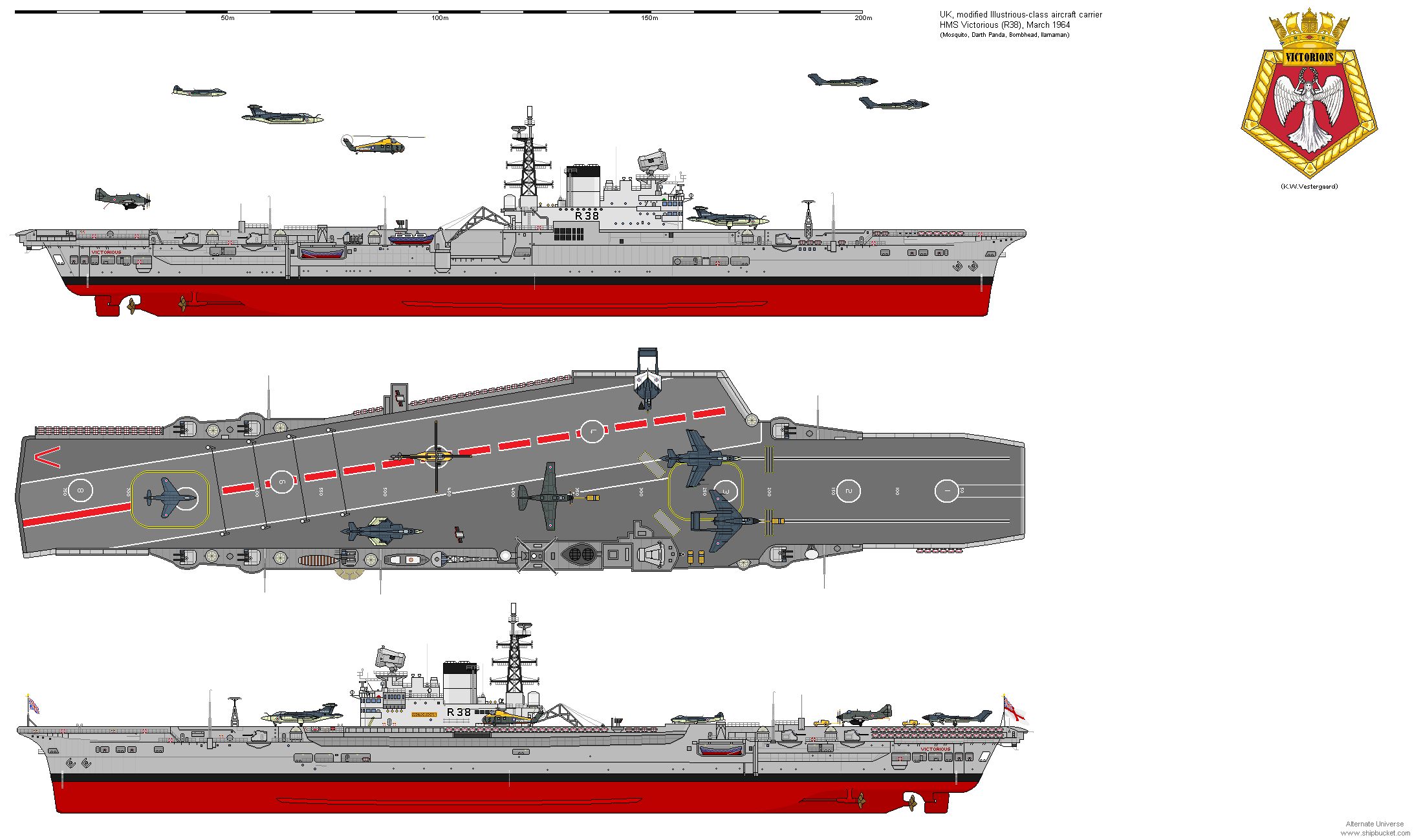 Maquette Airfix HMS Victorious Porte-Avions Britannique Échelle 1/600 – Kit Détaillé 94 Pièces