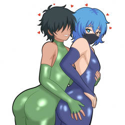 Two cute guys in tight suits