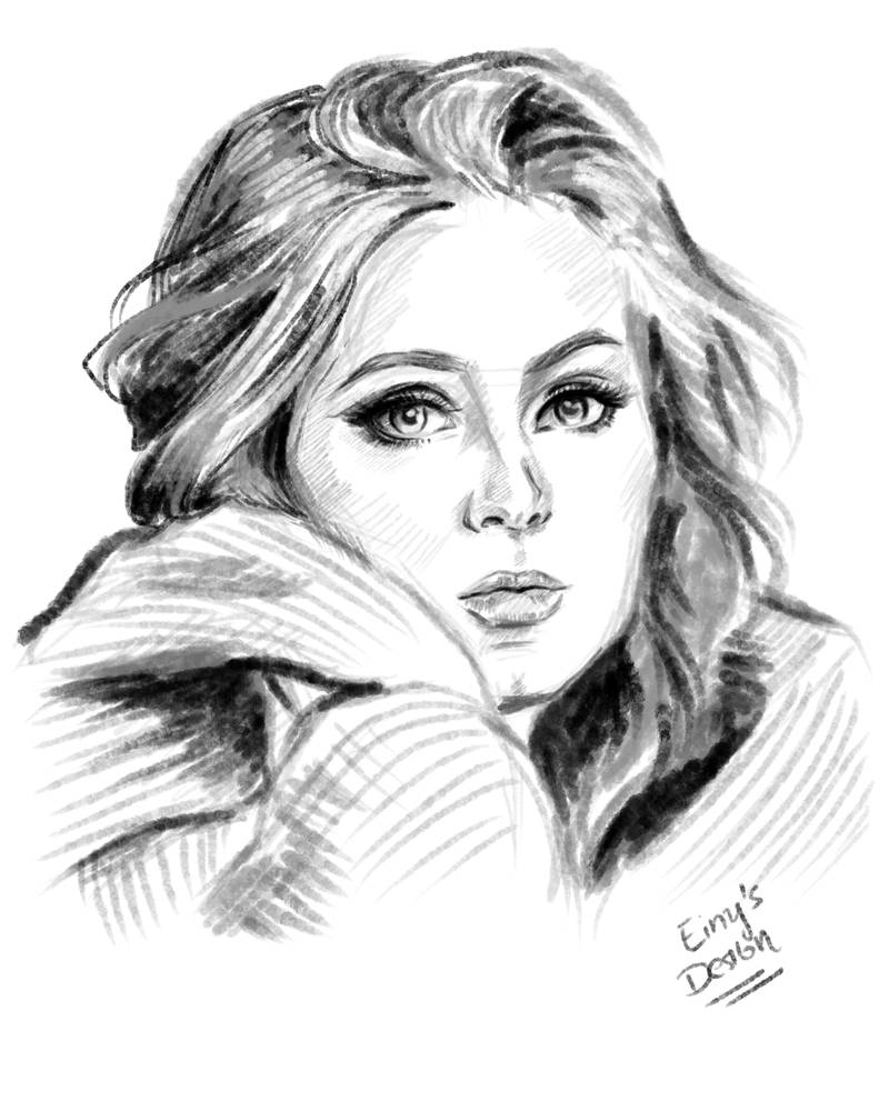 Adele Portrait by EinysDesign on DeviantArt