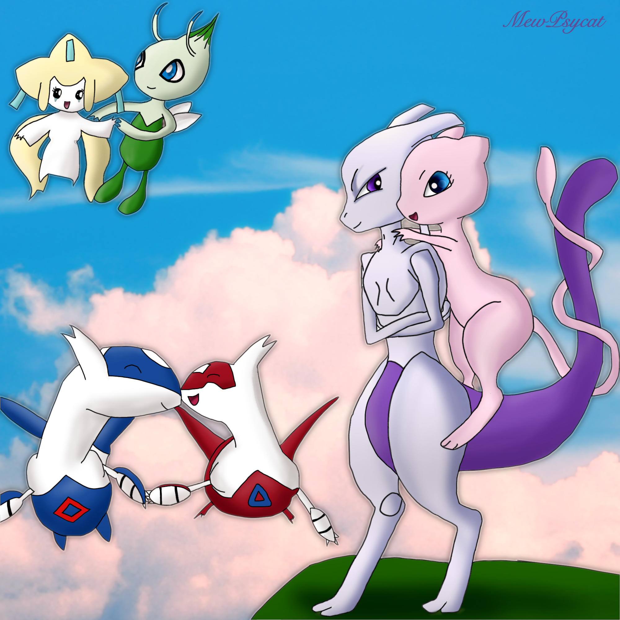 Mewie Mew oc x Mewtwo by Psy-Fairy on DeviantArt