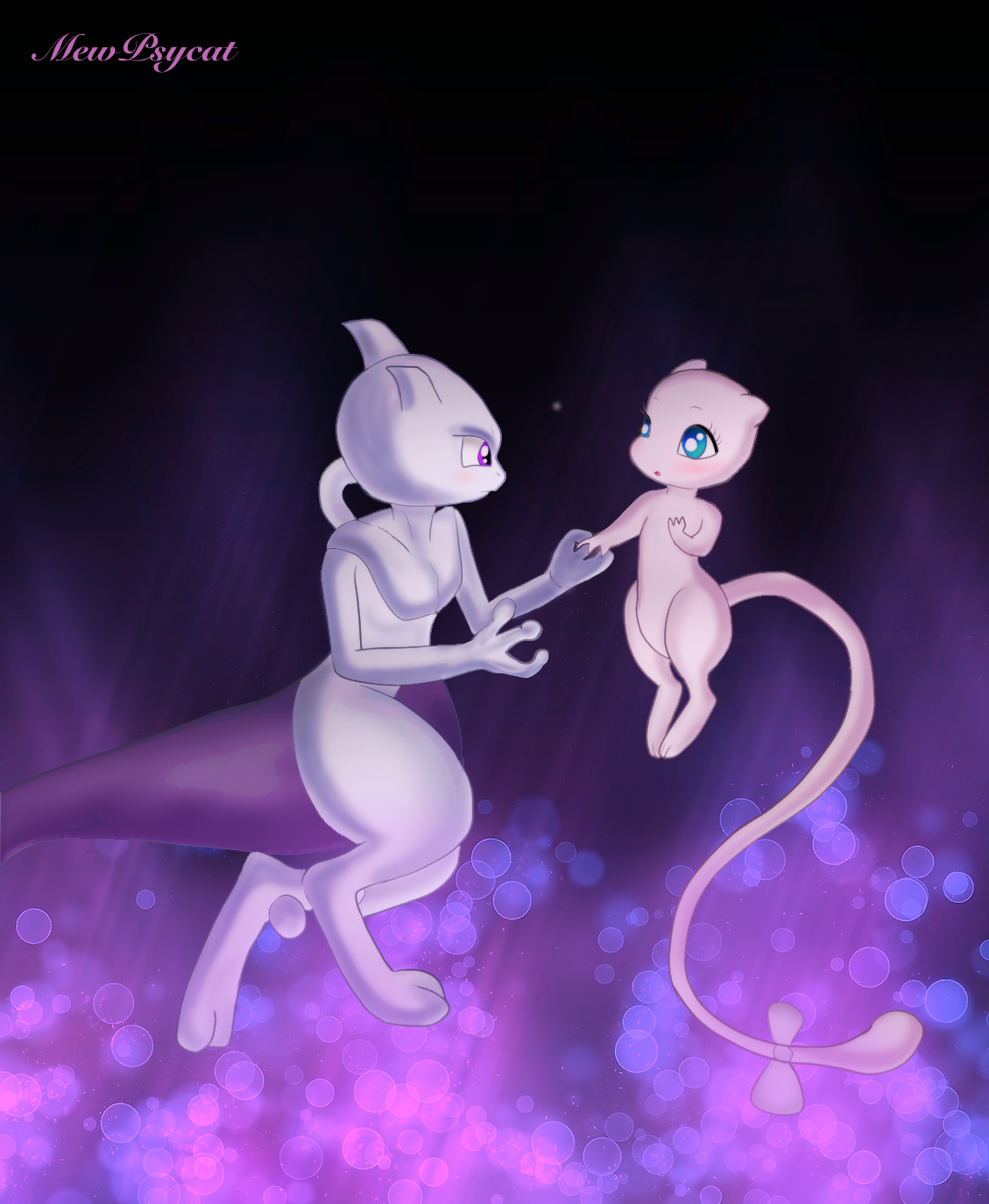 Mewtwo x mew x mewtwo by shinyscyther on deviantART