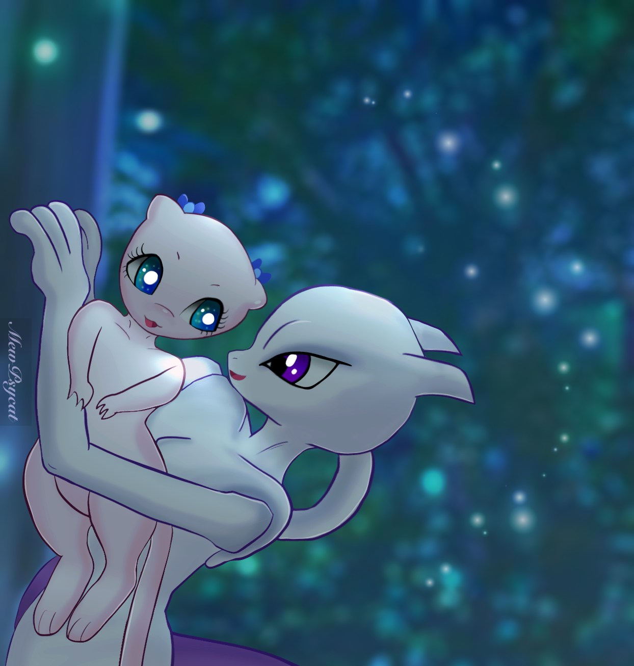 Mewie Mew oc x Mewtwo by Psy-Fairy on DeviantArt