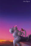 Mewtwo x Mewie the Mew Sunset by MewPsycat