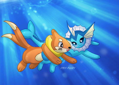 AT - Buizel and Vaporeon