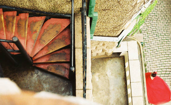 Staircase and Red Dress