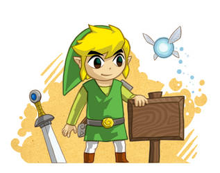 Toon Link and the Blank Sign. by Purrdemonium