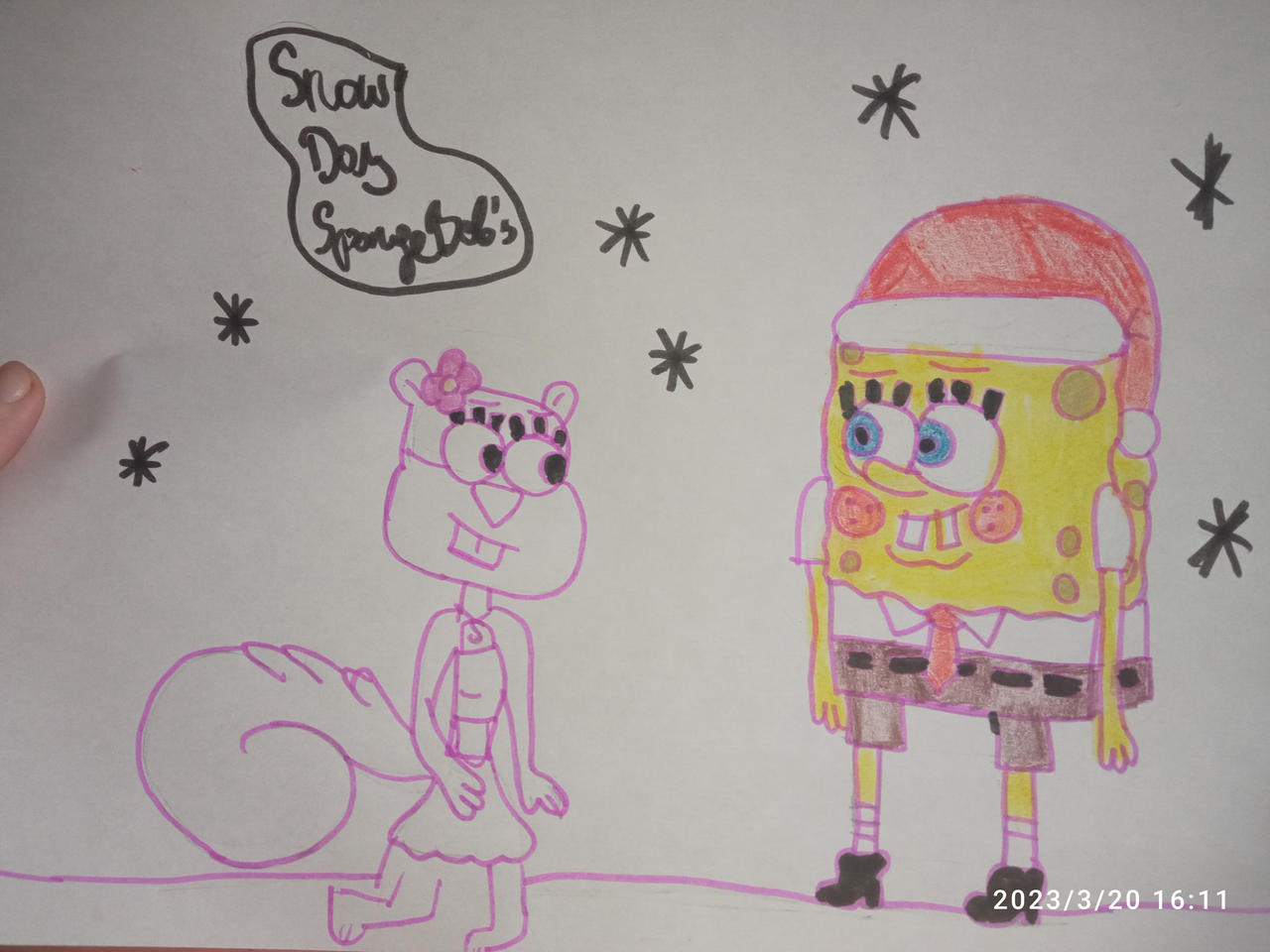 Comission By Elma100 SpongeBob and sandy snow by Elma100 on DeviantArt
