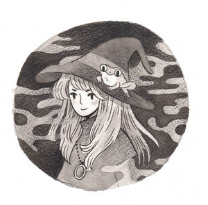 A witch and a frog