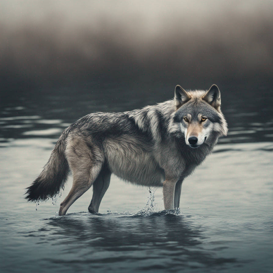 Wolf In Water by CrystalWolf79 on DeviantArt