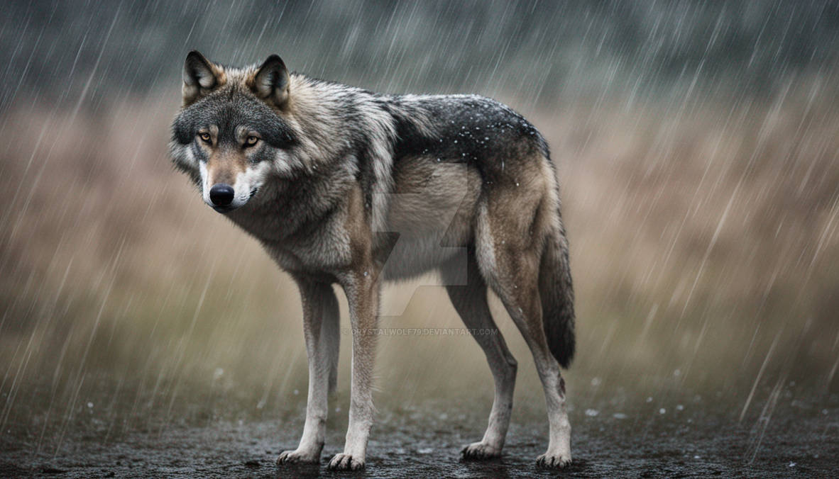 Wolf In Rain by CrystalWolf79 on DeviantArt