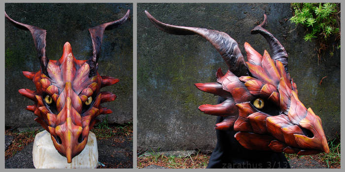 Autumn Dragon - leather mask
