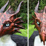 Red leather dragon mask - for sale
