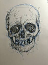 Scribble Skull-Blue