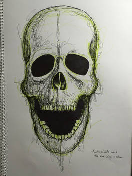 Scribble Skull-Green