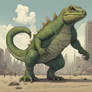 Giant bipedal lizard kaiju