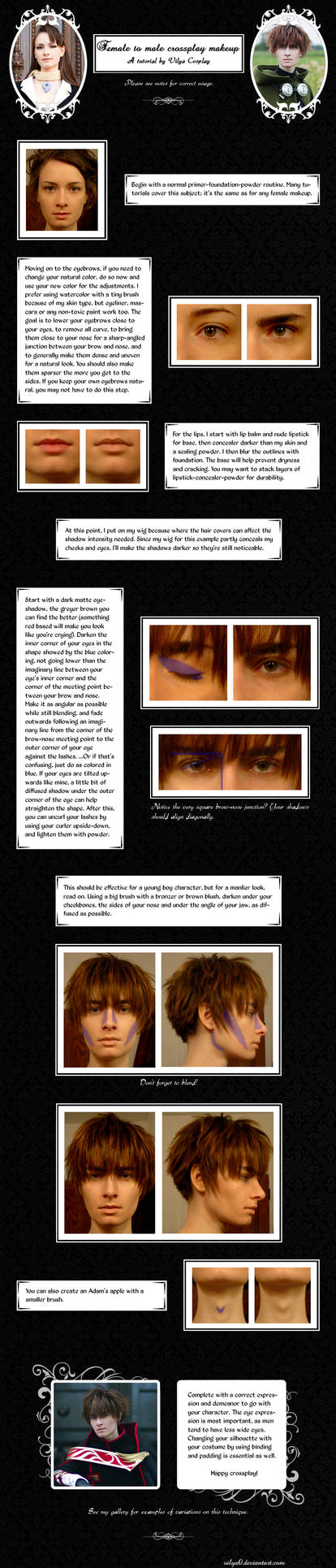 Female to Male Crossplay Makeup Tutorial by Vilya0
