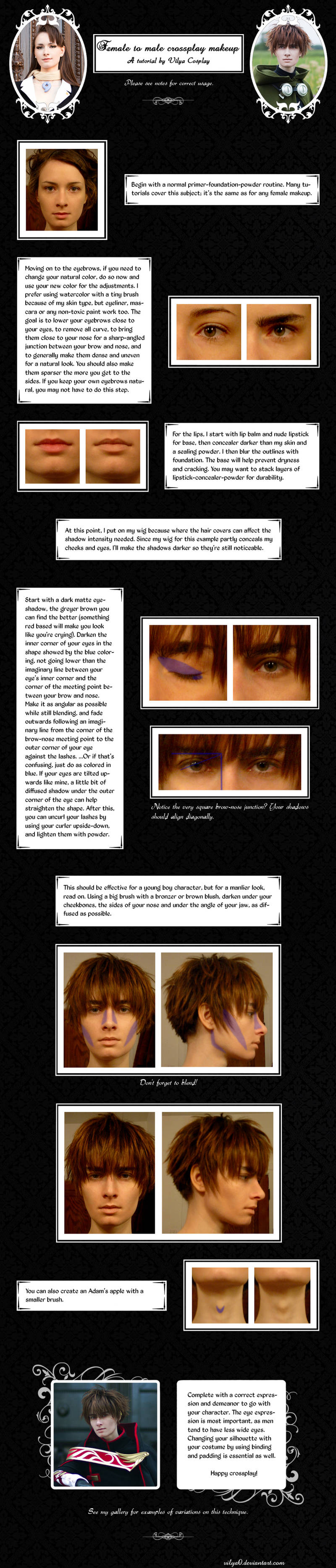Female to Male Crossplay Makeup Tutorial by Vilya0