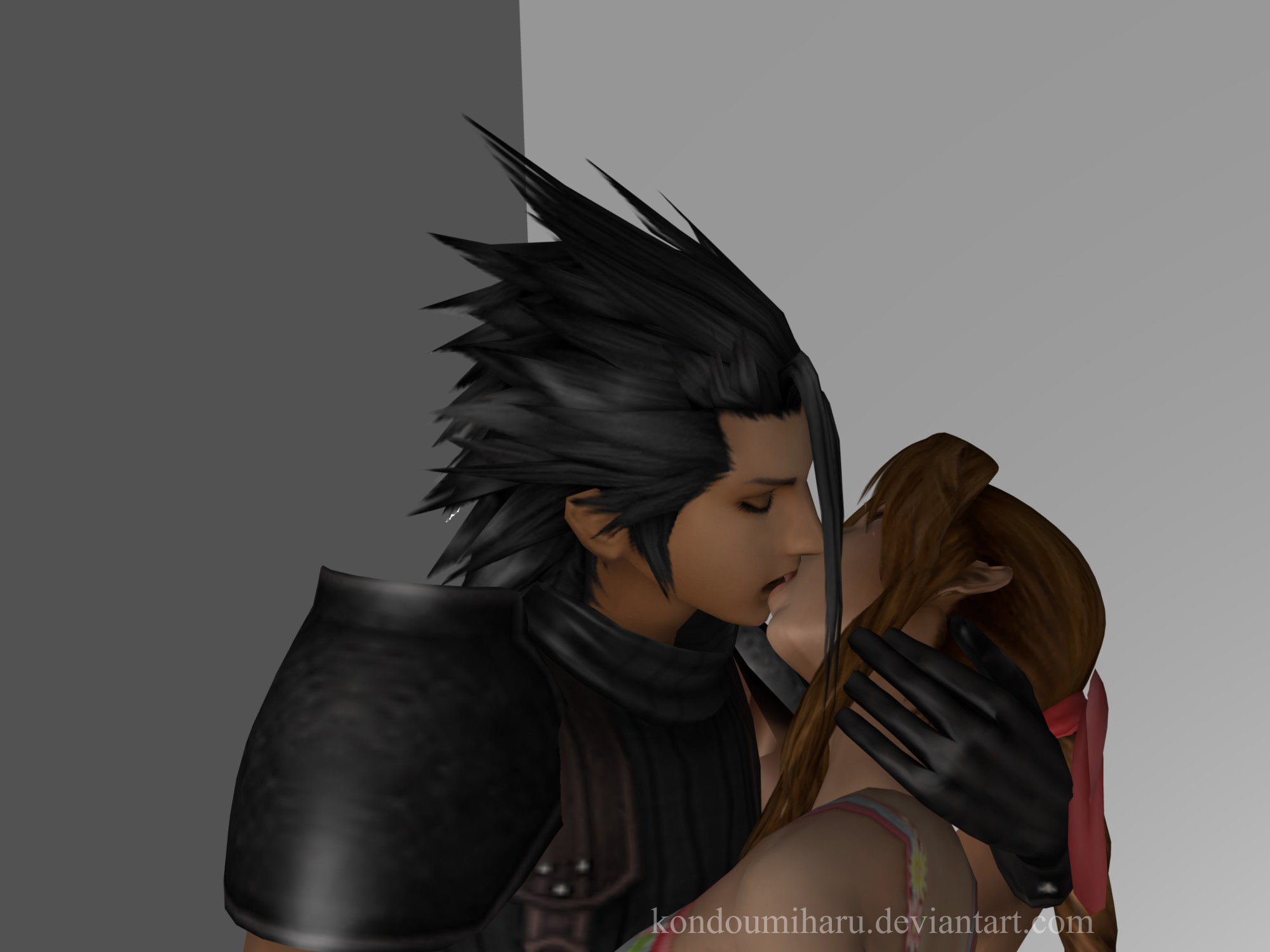 Zack x Aerith Kiss Xnalara