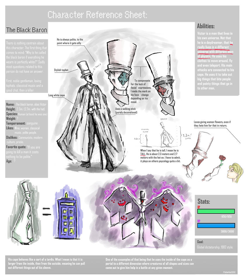 Baron Reference Black Baron reference sheet by PeterHat on DeviantArt