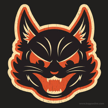 Angry Halloween Cat Tee Shirt Design