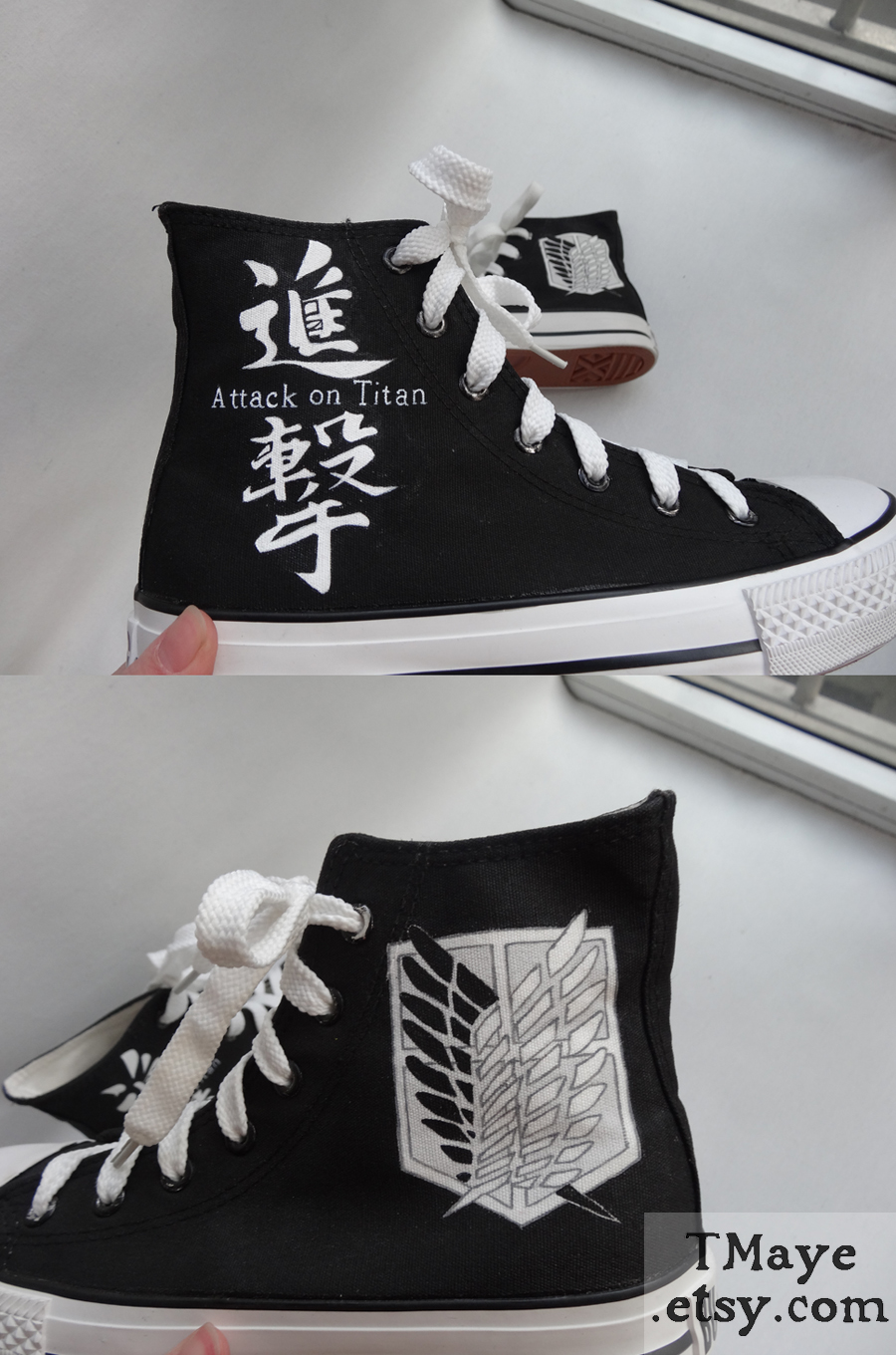 Attack on Titan painted shoes