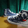 painted Dr Who matte's face and a dalek on shoes