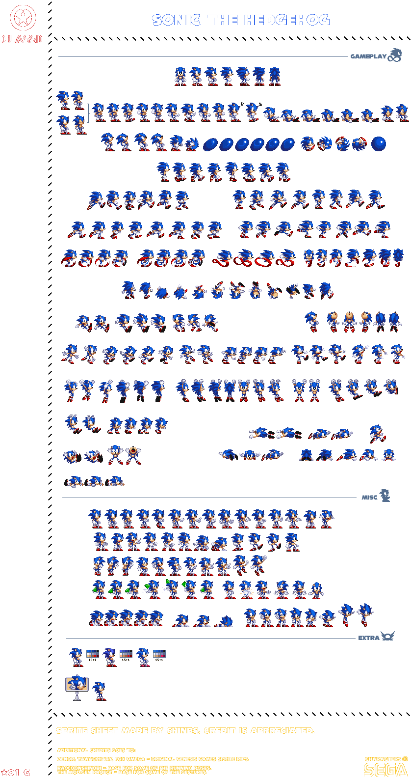 Sonic 3 Sprite Sheet Remastered