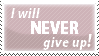 I will never give up