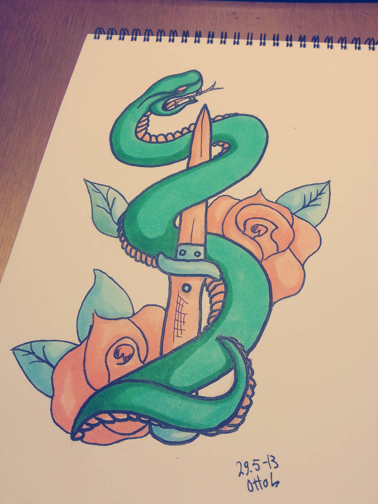 Snake and dagger tattoo design by ArtOtto on DeviantArt