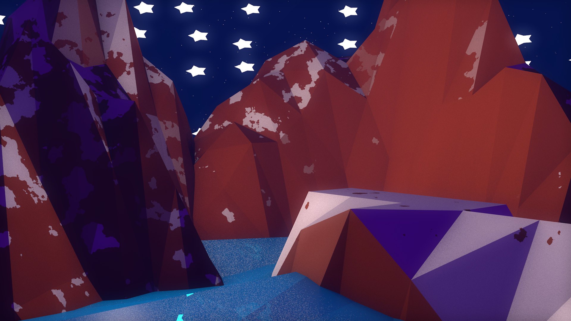 Mountain Lake - Low Poly