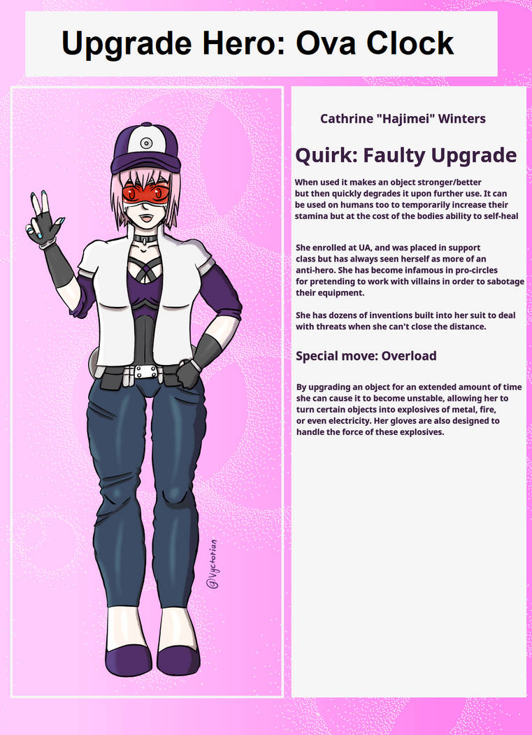 Upgrade Hero: Ova- Clock Character Sheet - BnHA - by Vyctorian on