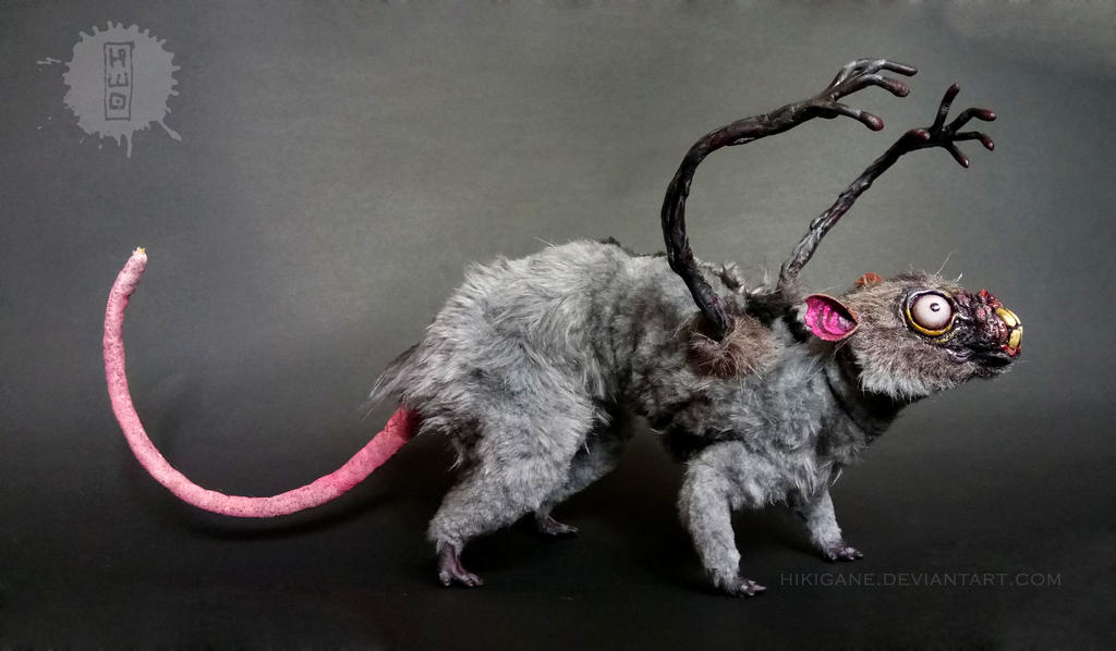 nosferatu the possessed rat - ooak art doll