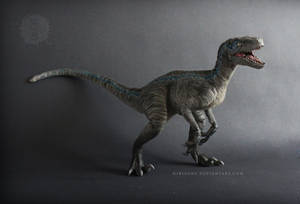 Velociraptor BLUE - posable art doll