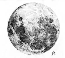 Engraving moon